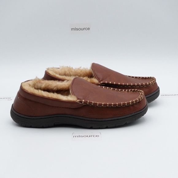 NEW 32 Degrees Venetian Faux Leather Moccasin Slippers 71WT670049 Brown - Picture 3 of 6